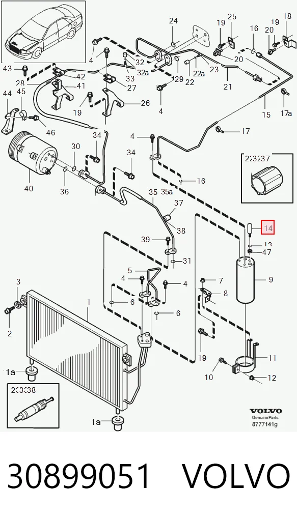 30899051 Volvo Sensor de baja presion aire acondicionado