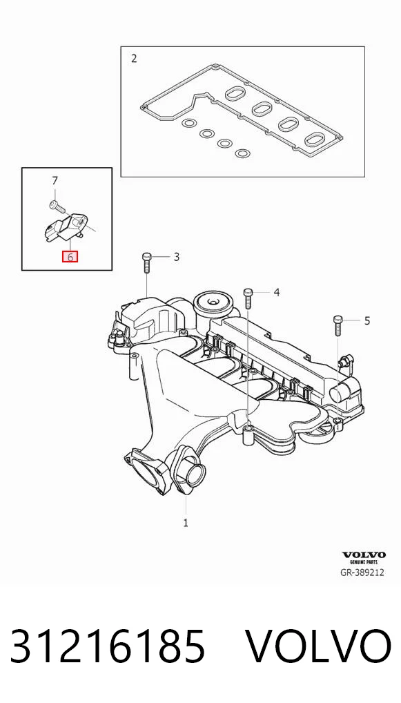 31216185 Volvo Sensor De Presion Del Colector De Admision