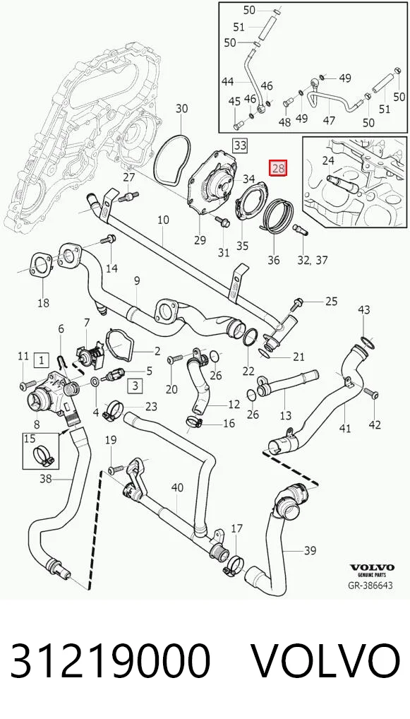 31219000 Volvo Bomba refrigerante coche