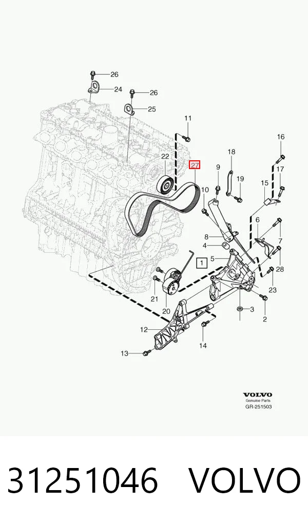 31251046 Volvo Correa poly v