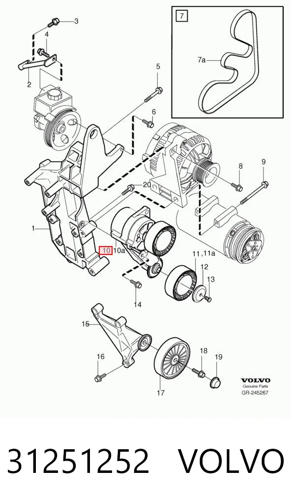 31251252 Volvo Tensor de correa de alternador