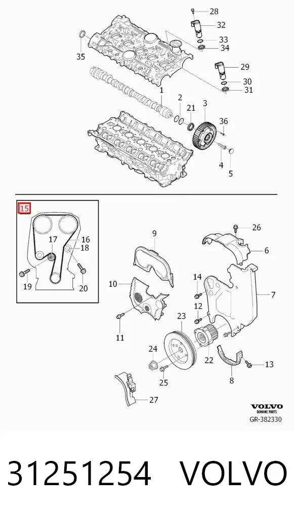31251254 Volvo Kit correa de distribución