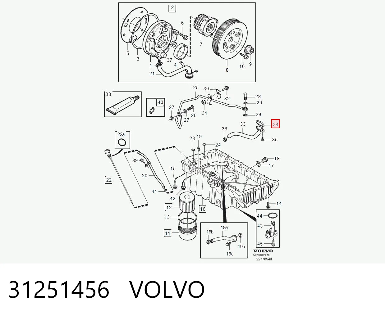 31251456 Volvo Junta de manguera de drenaje de aceite de turbina