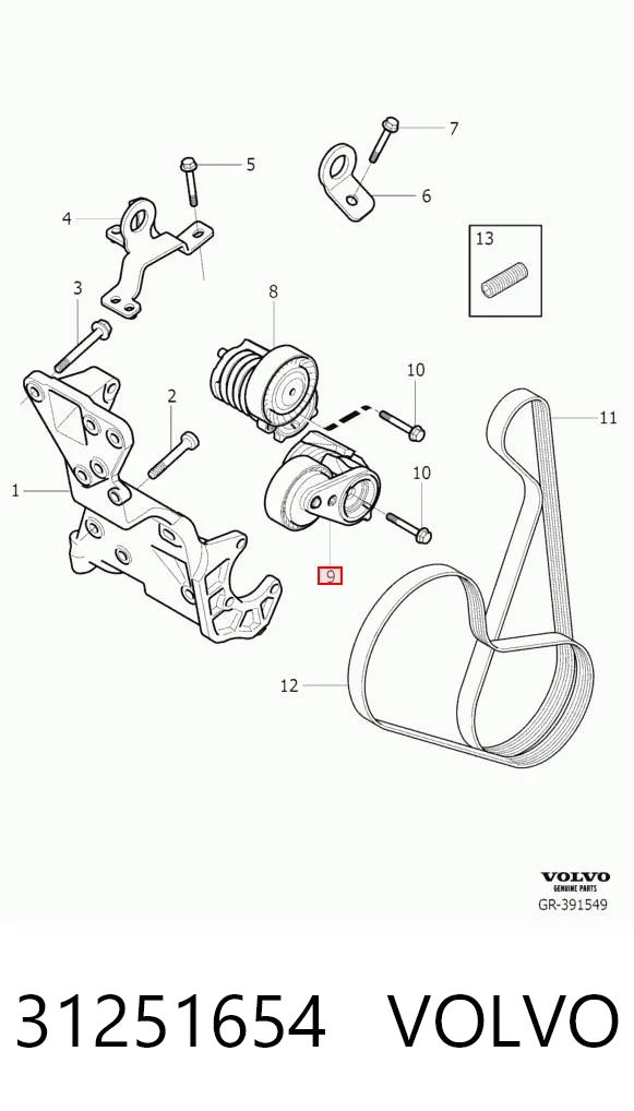 31251654 Volvo Tensor de correa de alternador