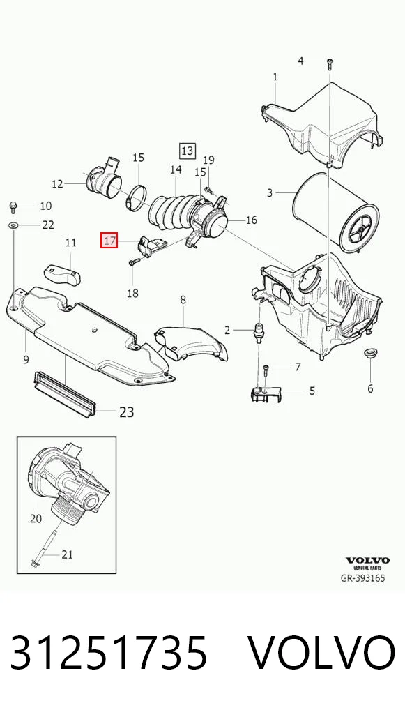31251735 Volvo Sensor de flujo de aire