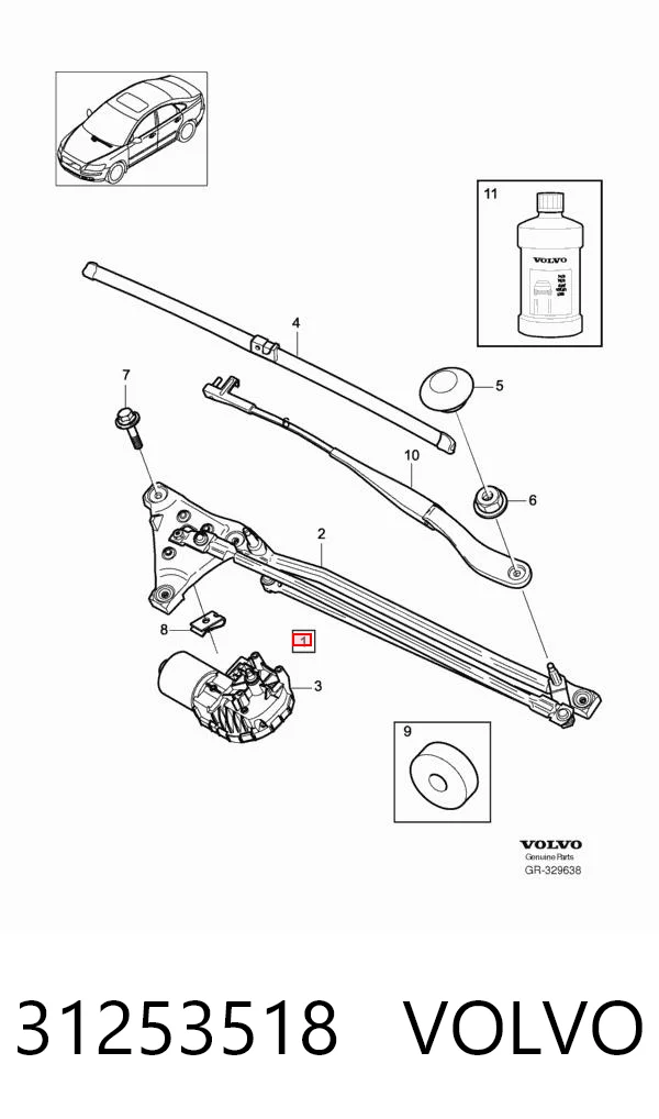 31253518 Volvo Varillaje de limpiaparabrisas