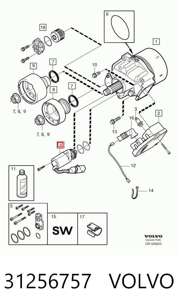 31256757 Volvo Bomba de la unidad Haldex