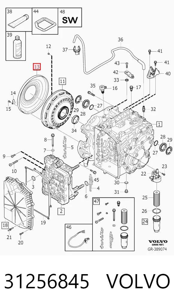 31256845 Volvo Cubierta protectora del convertidor de par