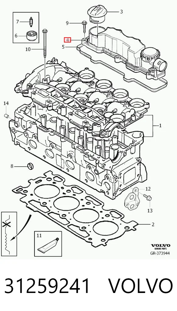 31259241 Volvo Tapa de culata