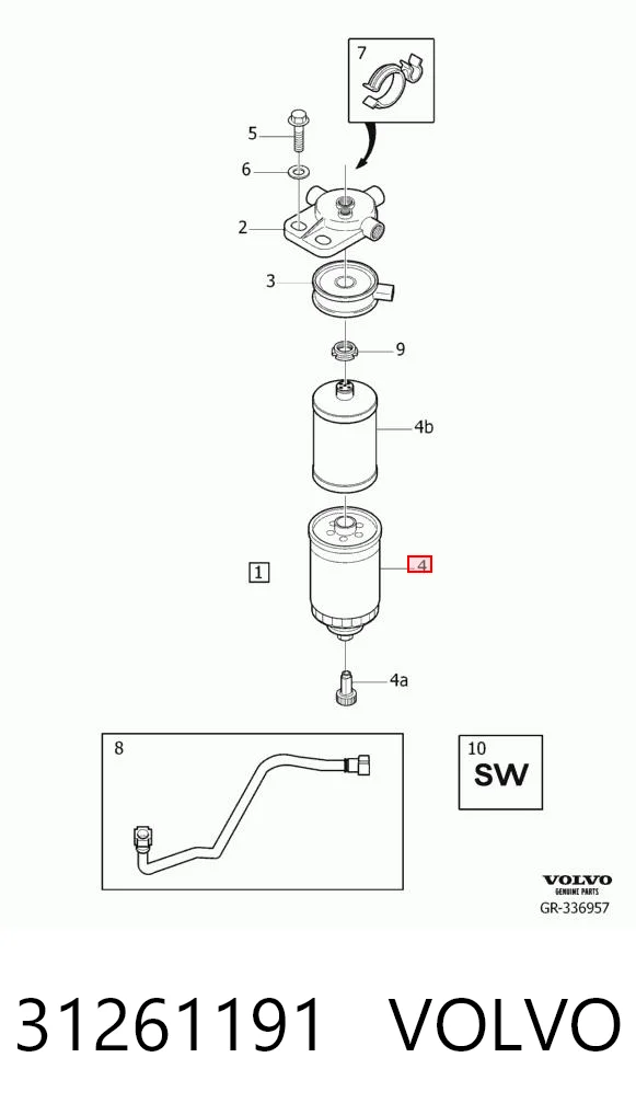 31261191 Volvo Filtro de gasolina