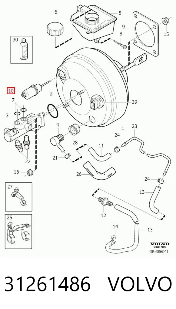 Válvula del servofreno 31261486 VOLVO