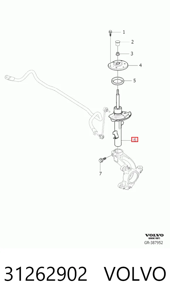 31262902 Volvo Amortiguador frontal izquierdo