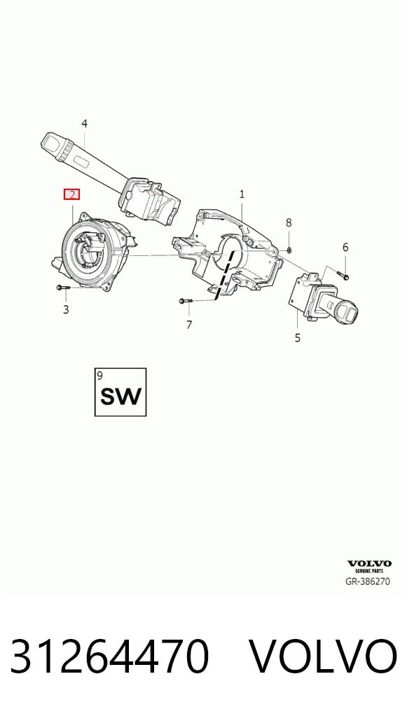 31264470 Volvo Anillo de AIRBAG 