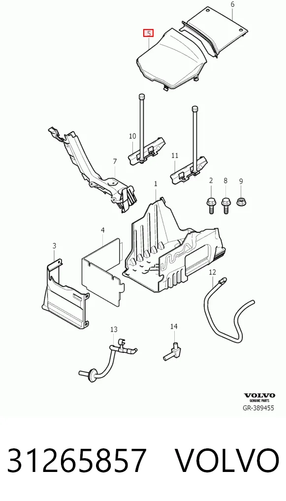 Tapa de la batería 31265857 VOLVO