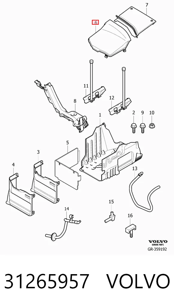 31265957 Volvo Tapa de la batería