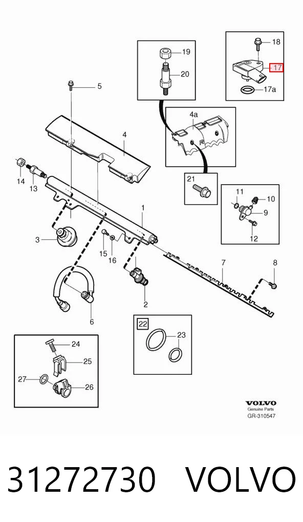 31272730 Volvo Sensor de presión de sobrealimentación