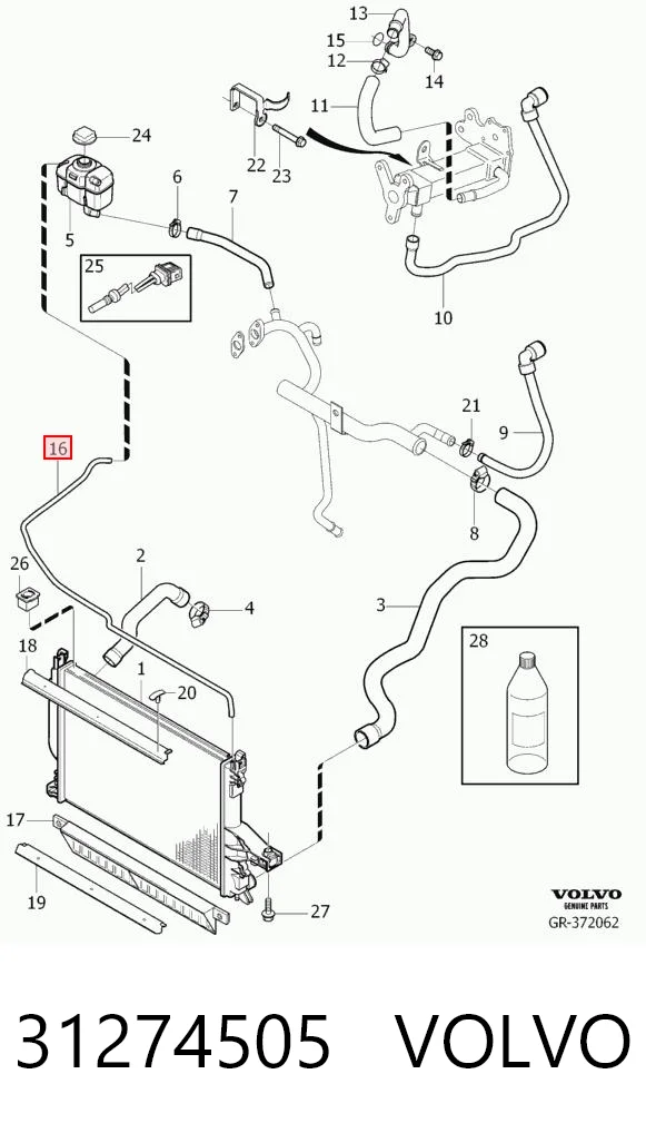 Comprar Manguera (tubo) del sistema de refrigeración Volvo XC90 a bajo precio