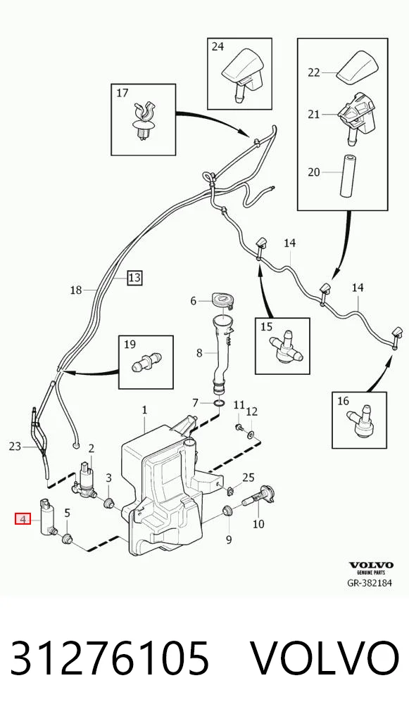 31276105 Volvo Bomba-motor de lavafaros