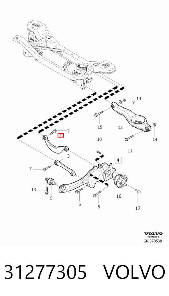 31277305 Volvo Brazo superior de suspensión trasera izquierdo/derecho