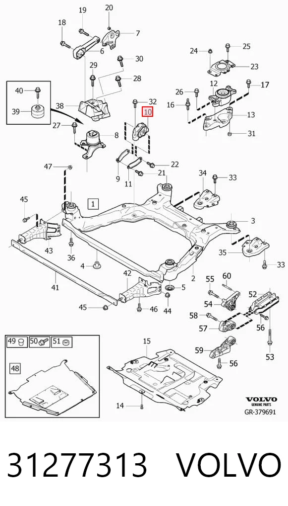31277313 Volvo Soporte inferior del motor
