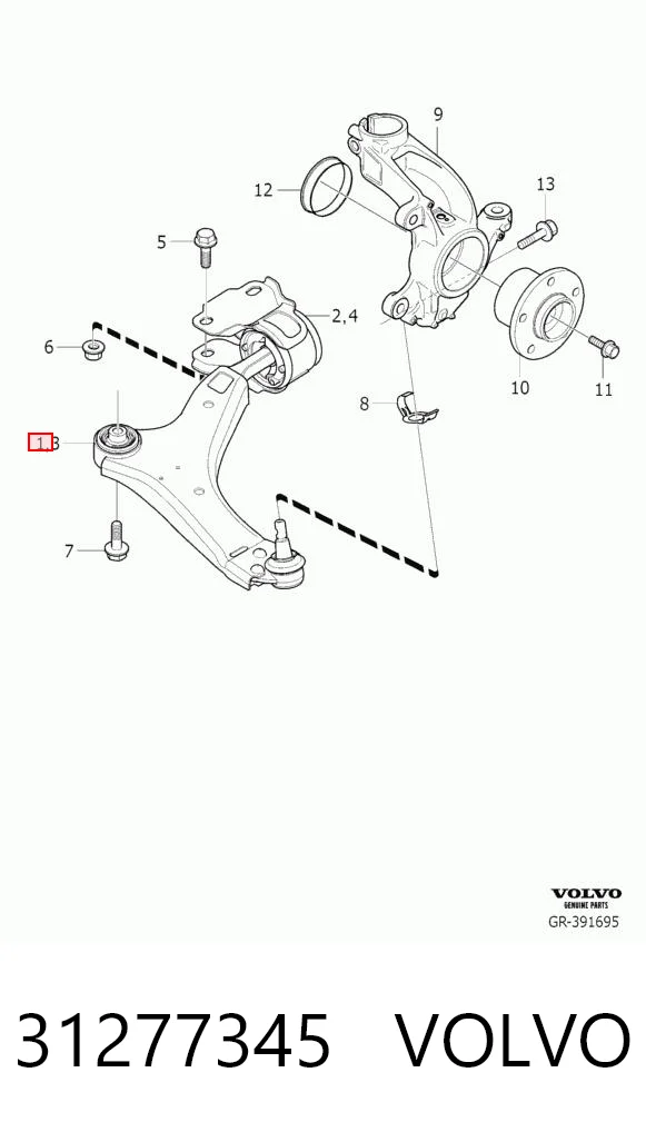 31277345 Volvo Brazo inferior izquierdo de la suspensión delantera