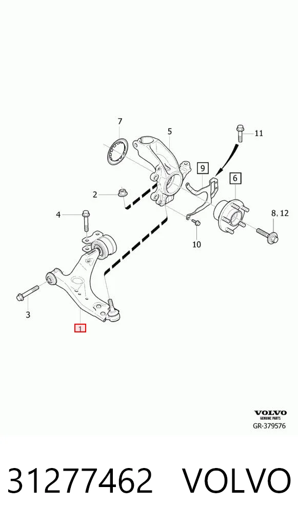 31277462 Volvo Brazo inferior derecho de la suspensión delantera