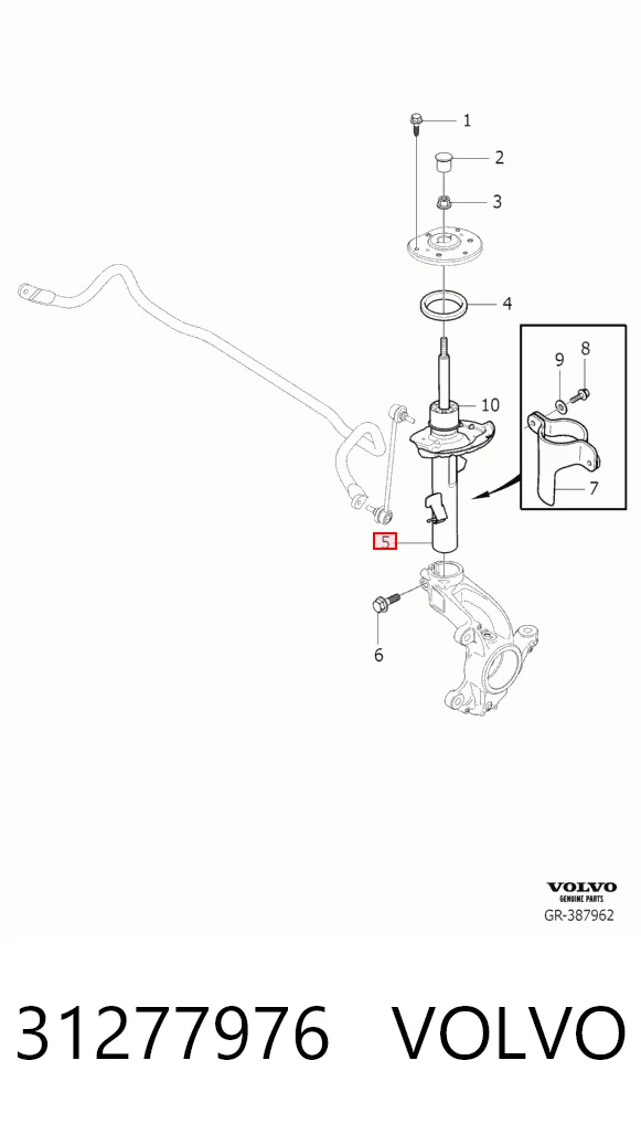 31277976 Volvo Amortiguador frontal izquierdo