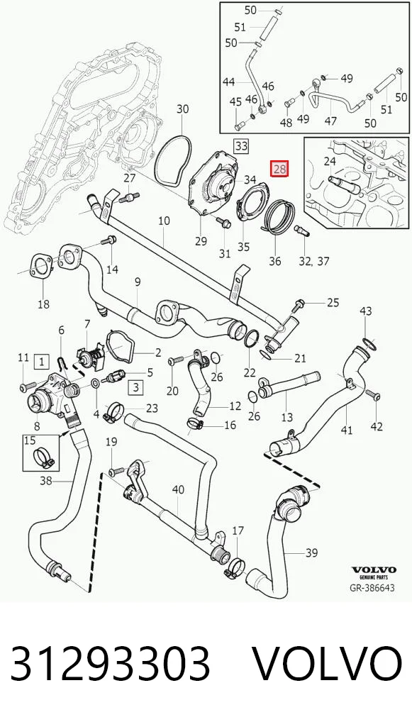 31293303 Volvo Bomba refrigerante coche
