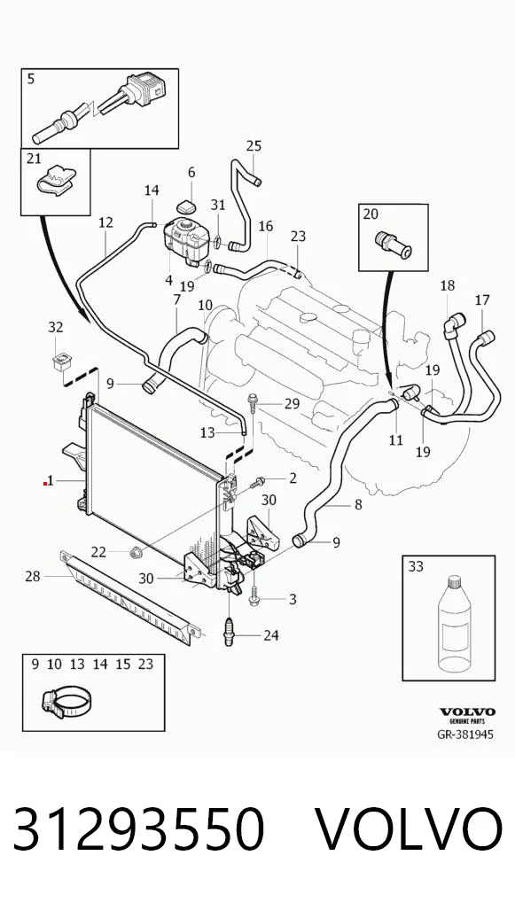 31293550 Volvo Refrigeración del motor