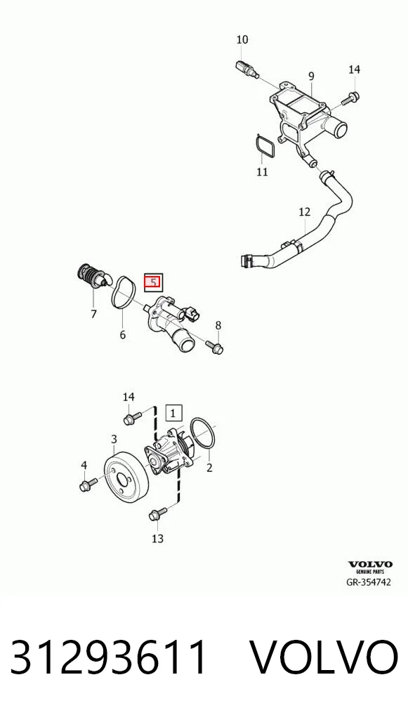 31293611 Volvo Termostato de agua