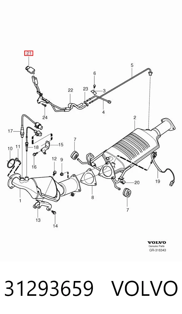 31293659 Volvo Sensor de presion de escape