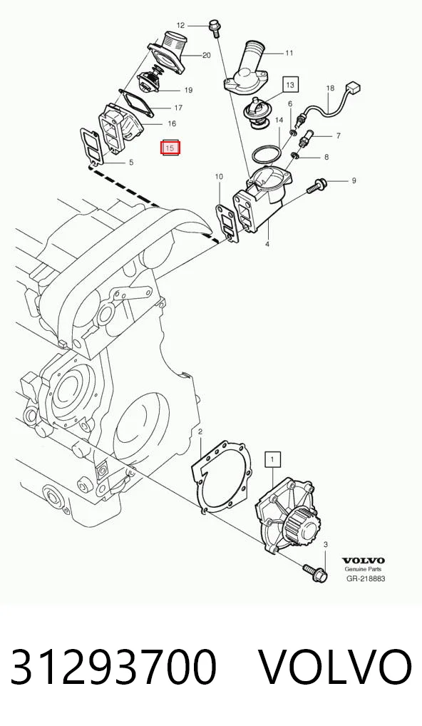 31293700 Volvo Termostato de agua
