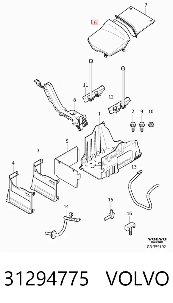 31294775 Volvo Tapa de la batería