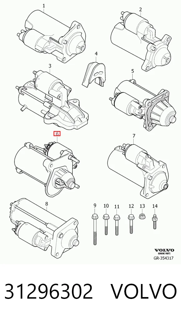 31296302 Volvo Arranque motores