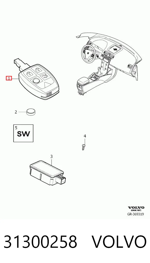 31300258 Volvo Llavero control de alarma