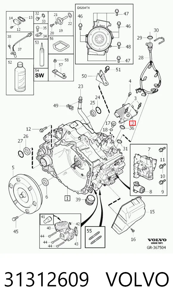 Caja de cambios automática 31312609 VOLVO