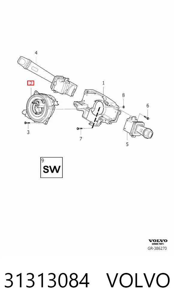 31313084 Volvo Anillo de AIRBAG 