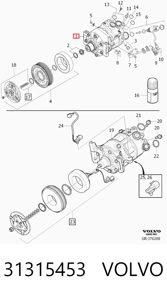 31315453 Volvo Compresor climatizador