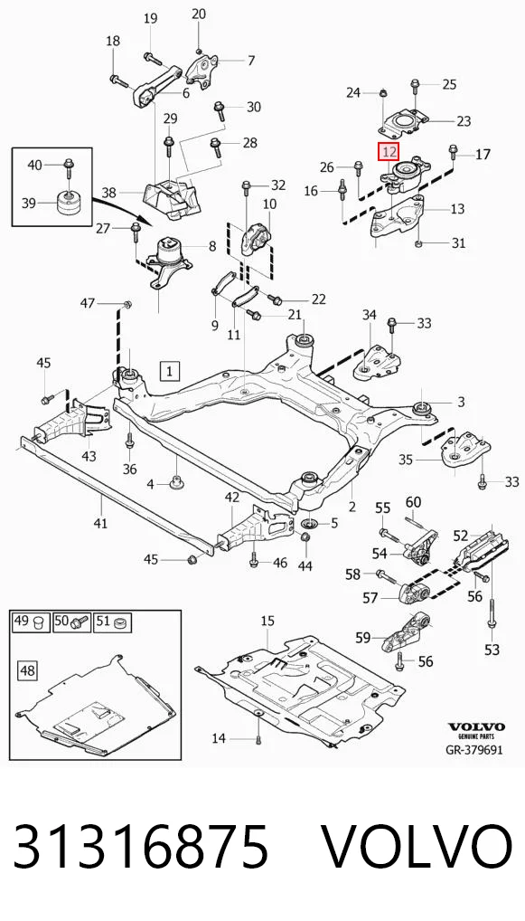 31316875 Volvo Soporte de motor izquierdo