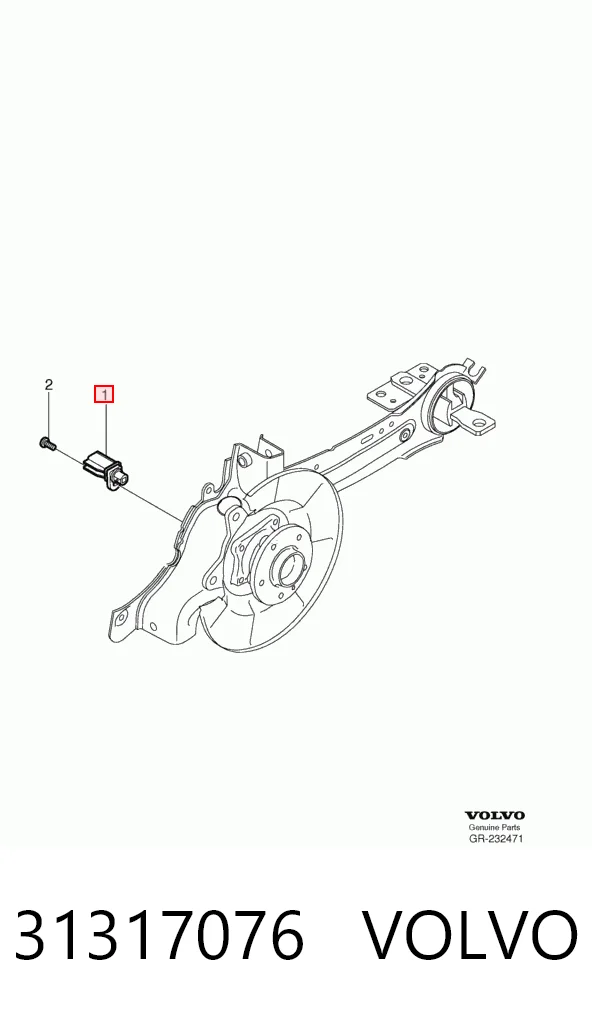 Sensor ABS trasero 31317076 VOLVO