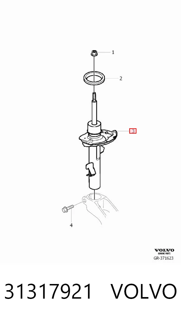 31317921 Volvo Amortiguador frontal izquierdo