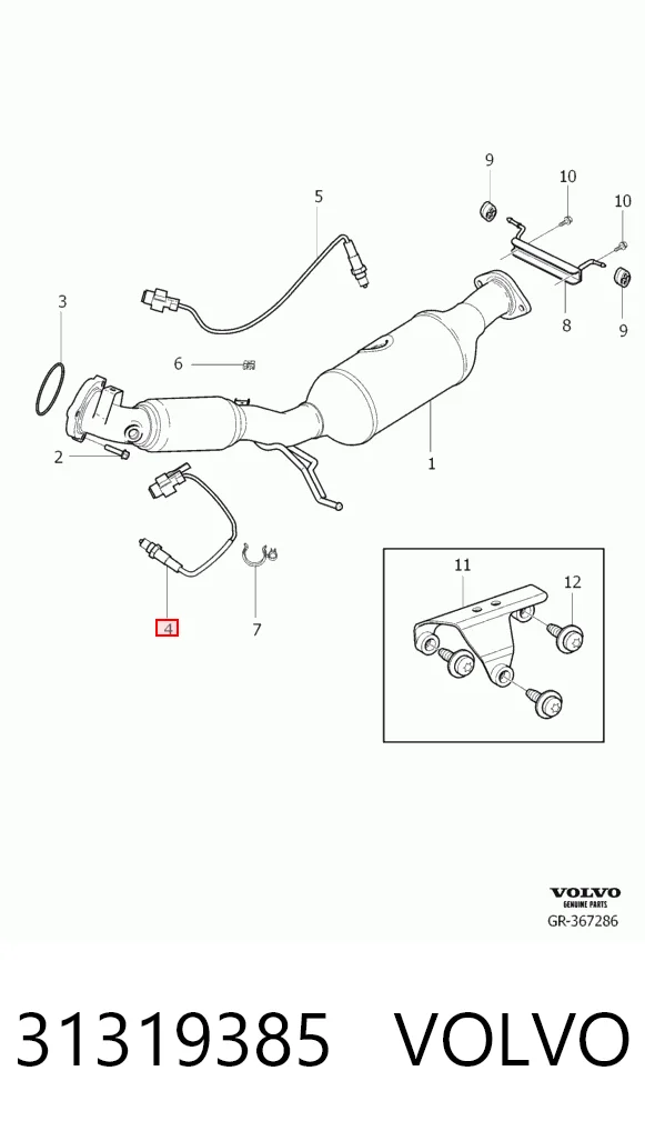 31319385 Volvo Sensor de oxígeno previo al catalizador