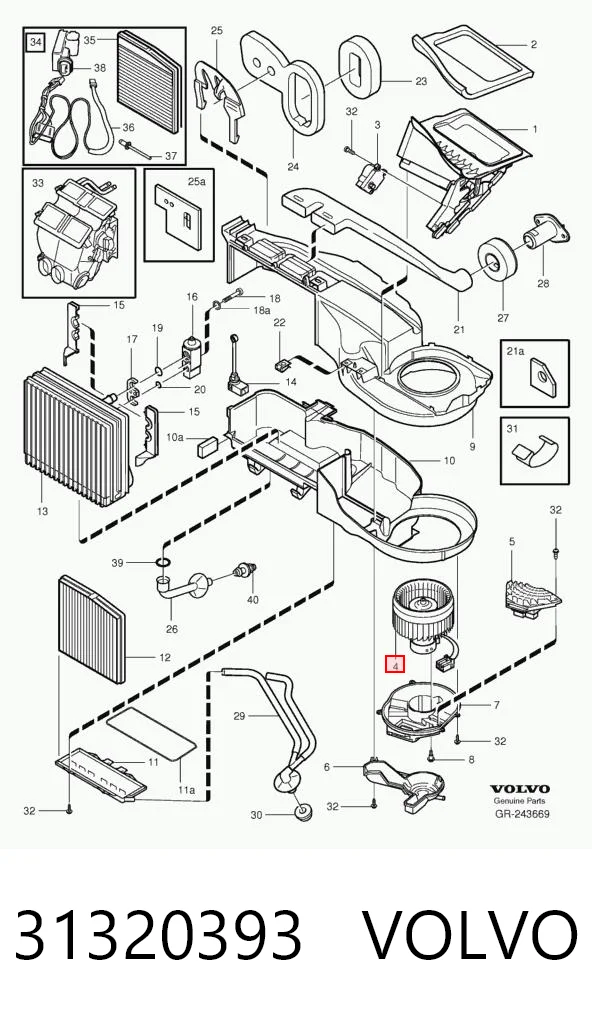 31320393 Volvo Ventilador de habitáculo