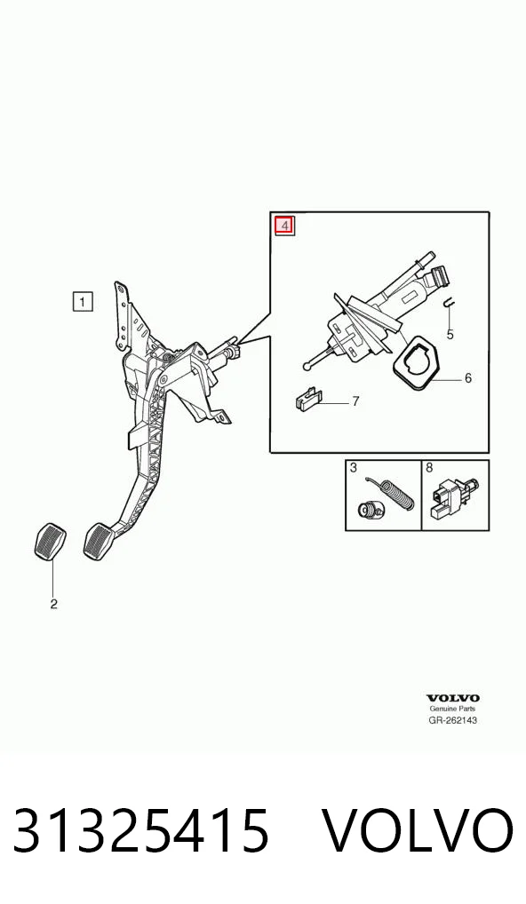 31325415 Volvo Cilindro maestro de clutch