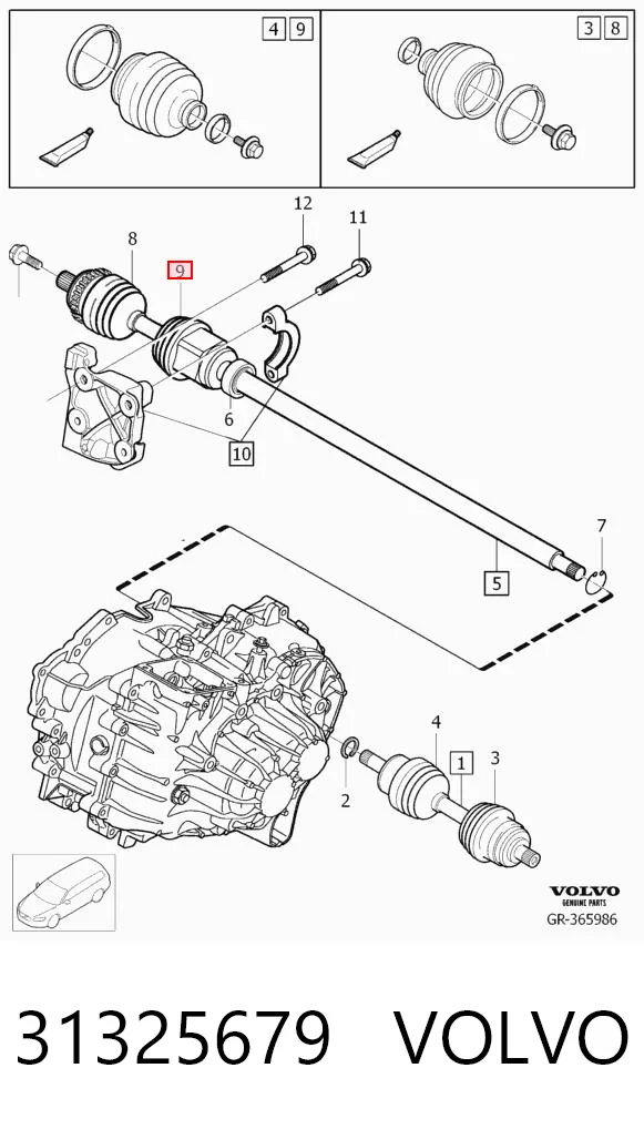 Fuelle transmisión delantero exterior Volvo V40 hatchback (525, 526) (2012 - 2019) precio, desde 32,47 EUR