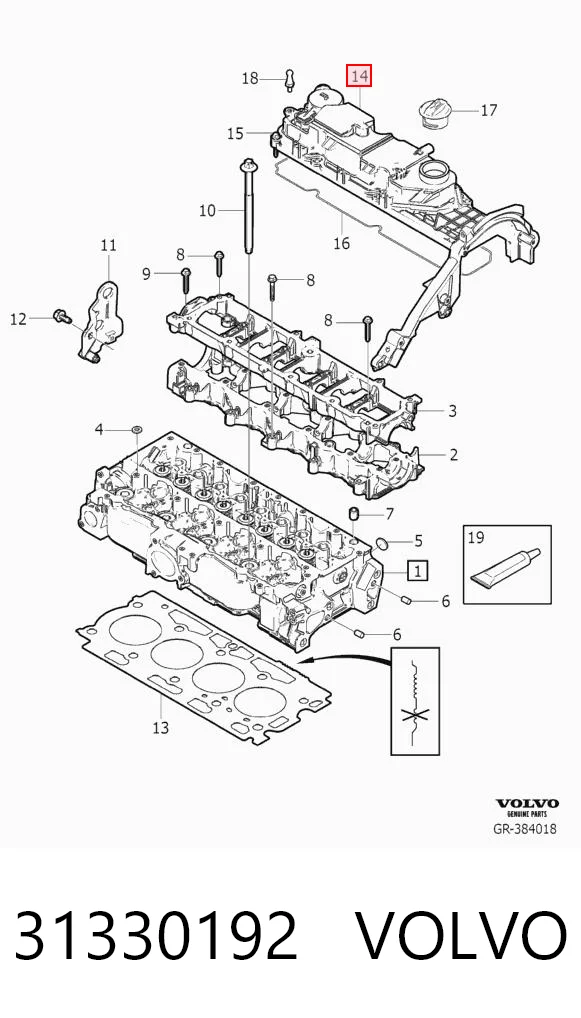 31330192 Volvo Tapa de culata