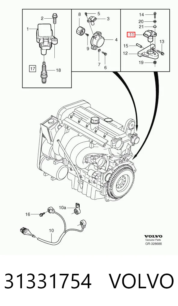 31331754 Volvo Sensor de posición del cigüeñal