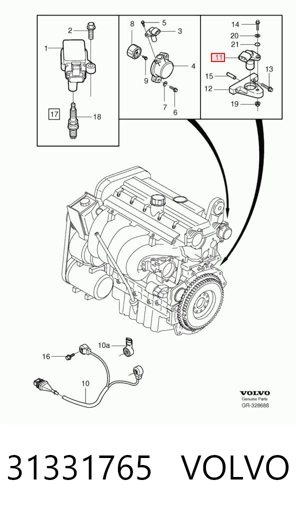 31331765 Volvo Sensor de posición del cigüeñal