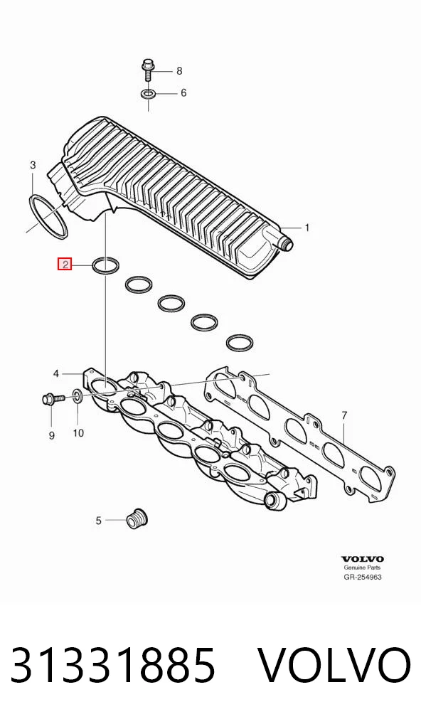 31331885 Volvo Juego de juntas, colector de admisión