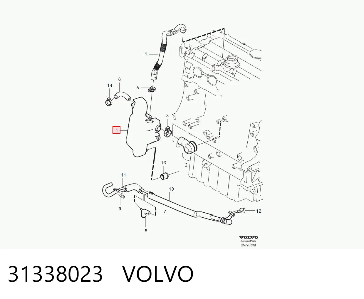 31338023 Volvo Separador de aceite del sistema de ventilación del cárter